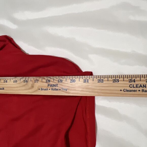 Lauren Ralph Lauren Surplice Top 3X Red Ruched Stretch Sleeveless Blouse Tunic - Picture 10 of 11